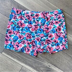 NWT Tommy Hilfiger Shorts Rose Floral Pink Blue Green Vacation Summer Size 10
